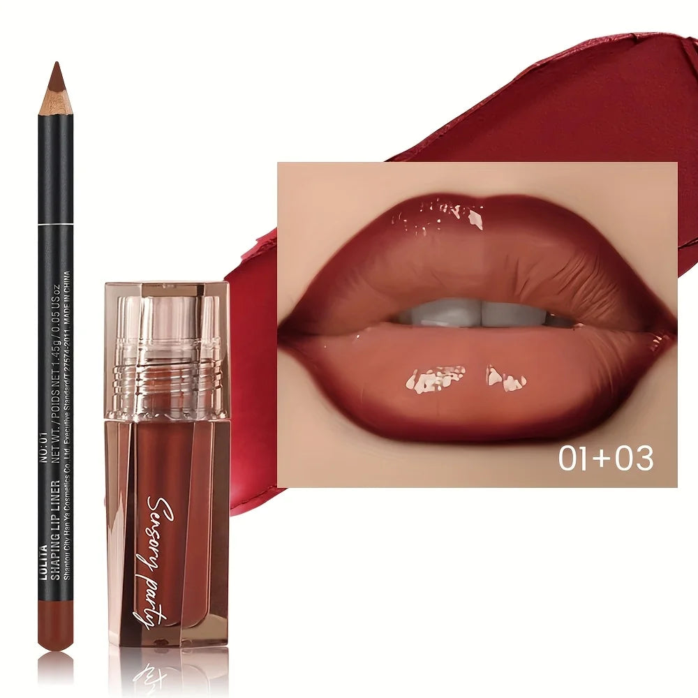 Conjunto de gloss labial hidratante e delineador labial